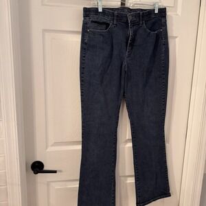 Lee Comfort Waistband Bootcut Leg Women's Size 14 med Denim Jeans Pocket Flaps